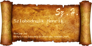 Szlobodnyik Henrik névjegykártya